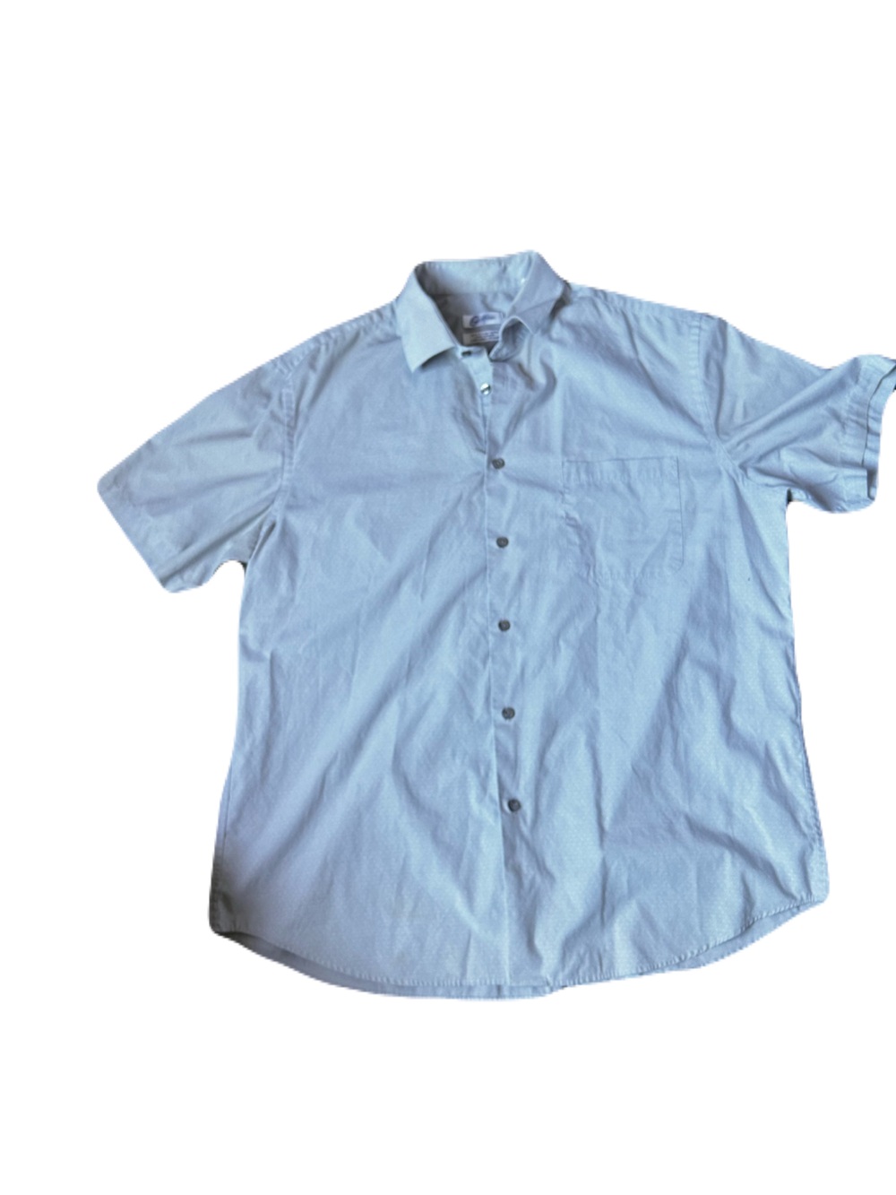 Light Blue Men's Short Sleeve Button-Up Shirt